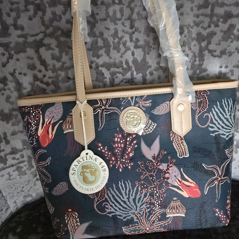 Spartina 449 Navy Floral Tote Bag